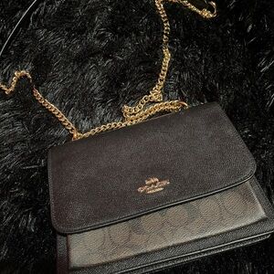 Coach Black Crossbody Bag with Gold Chain